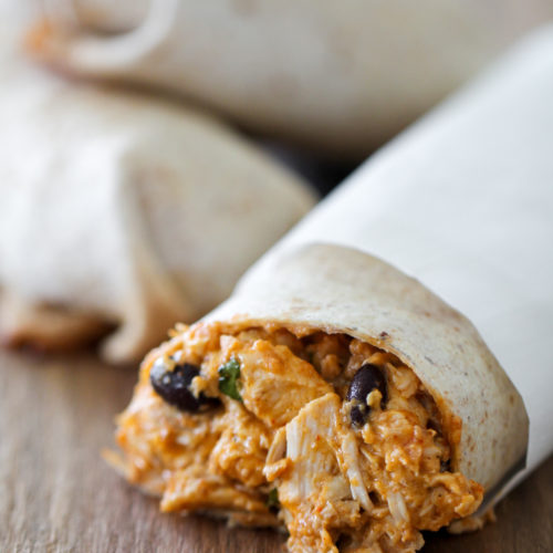Creamy Chicken Black Bean Burritos Macro Friendly Food
