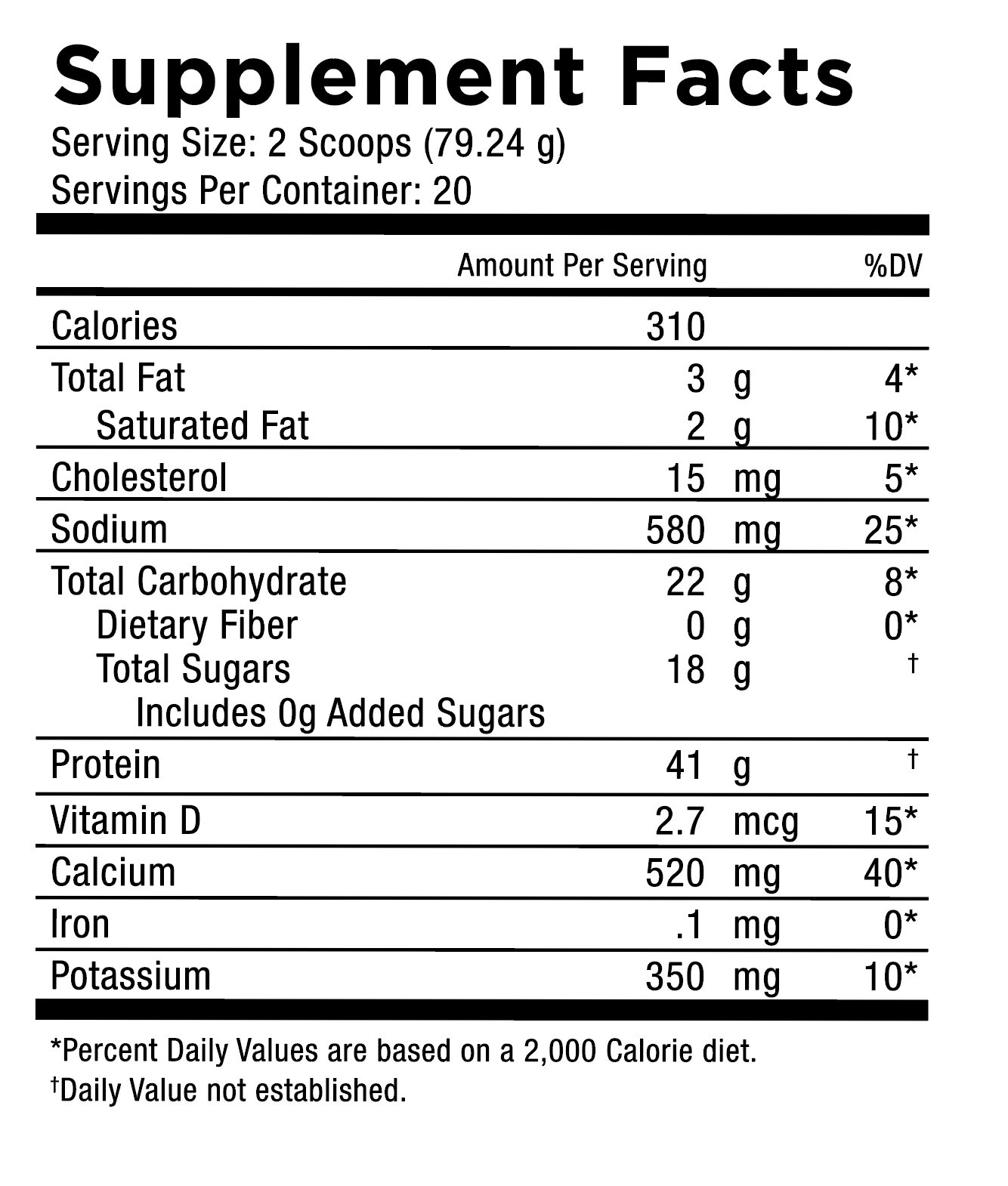 Dreami Vanilla supplement facts